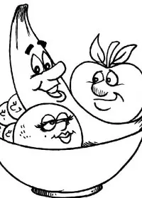 Fisă de colorat cu Fructe si legume de colorat p11