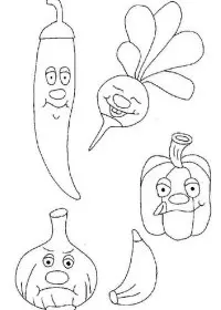 Fisă de colorat cu Fructe si legume de colorat p32