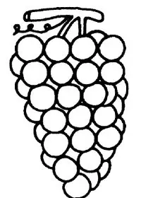 Fisă de colorat cu Fructe struguri de colorat p10