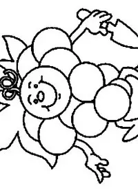 Fisă de colorat cu Fructe struguri de colorat p22