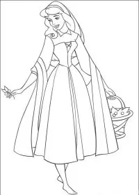 Fisă de colorat cu Frumoasa din padurea adormita de colorat p03