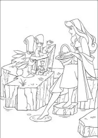 Fisă de colorat cu Frumoasa din padurea adormita de colorat p06