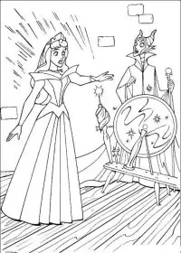 Fisă de colorat cu Frumoasa din padurea adormita de colorat p12