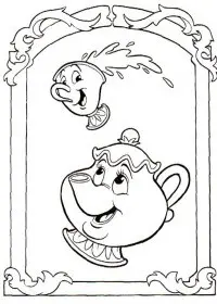 Fisă de colorat cu Frumoasa si bestia de colorat p04