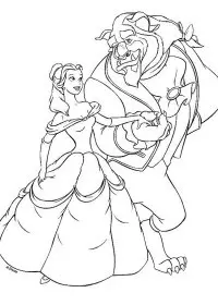 Fisă de colorat cu Frumoasa si bestia de colorat p06