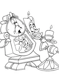 Fisă de colorat cu Frumoasa si bestia de colorat p08