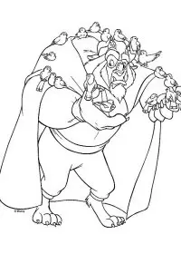 Fisă de colorat cu Frumoasa si bestia de colorat p11