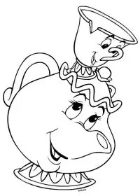 Fisă de colorat cu Frumoasa si bestia de colorat p16