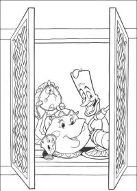 Fisă de colorat cu Frumoasa si bestia de colorat p19