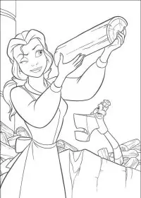 Fisă de colorat cu Frumoasa si bestia de colorat p25