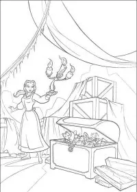 Fisă de colorat cu Frumoasa si bestia de colorat p31