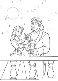 Fisă de colorat cu Frumoasa si bestia de colorat p35