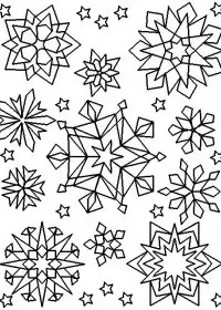 Fisă de colorat cu Fulgi de nea de colorat p04