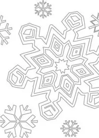 Fisă de colorat cu Fulgi de nea de colorat p06