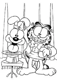 Fisă de colorat cu Garfield de colorat p03