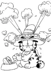Fisă de colorat cu Garfield de colorat p05
