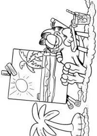 Fisă de colorat cu Garfield de colorat p11