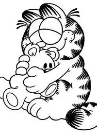 Fisă de colorat cu Garfield de colorat p15