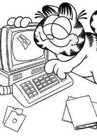 Fisă de colorat cu Garfield de colorat p18