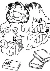 Fisă de colorat cu Garfield de colorat p20