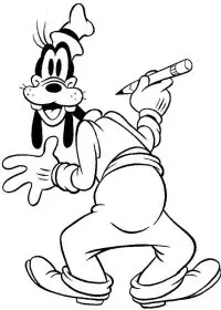 Fisă de colorat cu Goofy de colorat p08