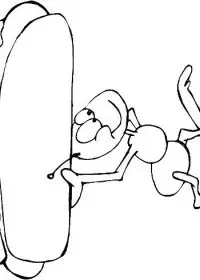 Fisă de colorat cu Greierele si furnica de colorat p04