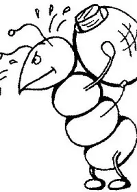 Fisă de colorat cu Greierele si furnica de colorat p07