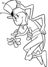 Fisă de colorat cu Greierele si furnica de colorat p08