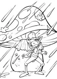 Fisă de colorat cu Greierele si furnica de colorat p09