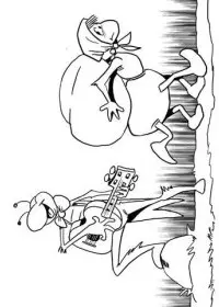 Fisă de colorat cu Greierele si furnica de colorat p11