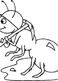 Fisă de colorat cu Greierele si furnica de colorat p12