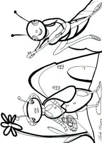 Fisă de colorat cu Greierele si furnica de colorat p14