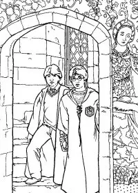 Fisă de colorat cu Harry potter camera secretelor de colorat p02