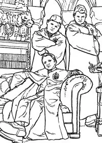 Fisă de colorat cu Harry potter camera secretelor de colorat p18