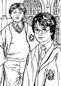 Fisă de colorat cu Harry potter camera secretelor de colorat p19