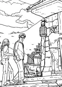 Fisă de colorat cu Harry potter piatra filosofala de colorat p08