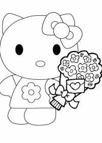 Fisă de colorat cu Hello kitty de colorat p04