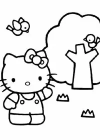 Fisă de colorat cu Hello kitty de colorat p06