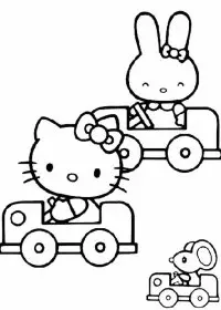 Fisă de colorat cu Hello kitty de colorat p07