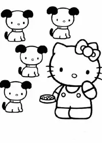 Fisă de colorat cu Hello kitty de colorat p08