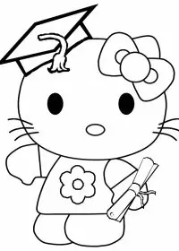 Fisă de colorat cu Hello kitty de colorat p09