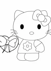 Fisă de colorat cu Hello kitty de colorat p14