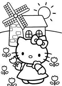 Fisă de colorat cu Hello kitty de colorat p17