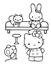 Fisă de colorat cu Hello kitty de colorat p21