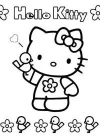 Fisă de colorat cu Hello kitty de colorat p24