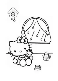 Fisă de colorat cu Hello kitty de colorat p27