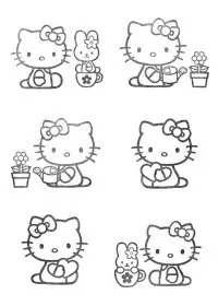 Fisă de colorat cu Hello kitty de colorat p29