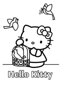 Fisă de colorat cu Hello kitty de colorat p30
