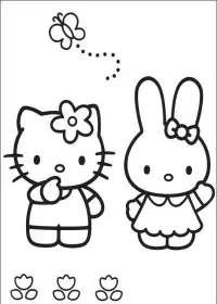 Fisă de colorat cu Hello kitty de colorat p42