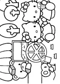 Fisă de colorat cu Hello kitty de colorat p48